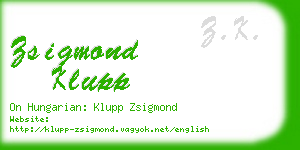 zsigmond klupp business card
